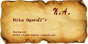 Nika Agenór névjegykártya